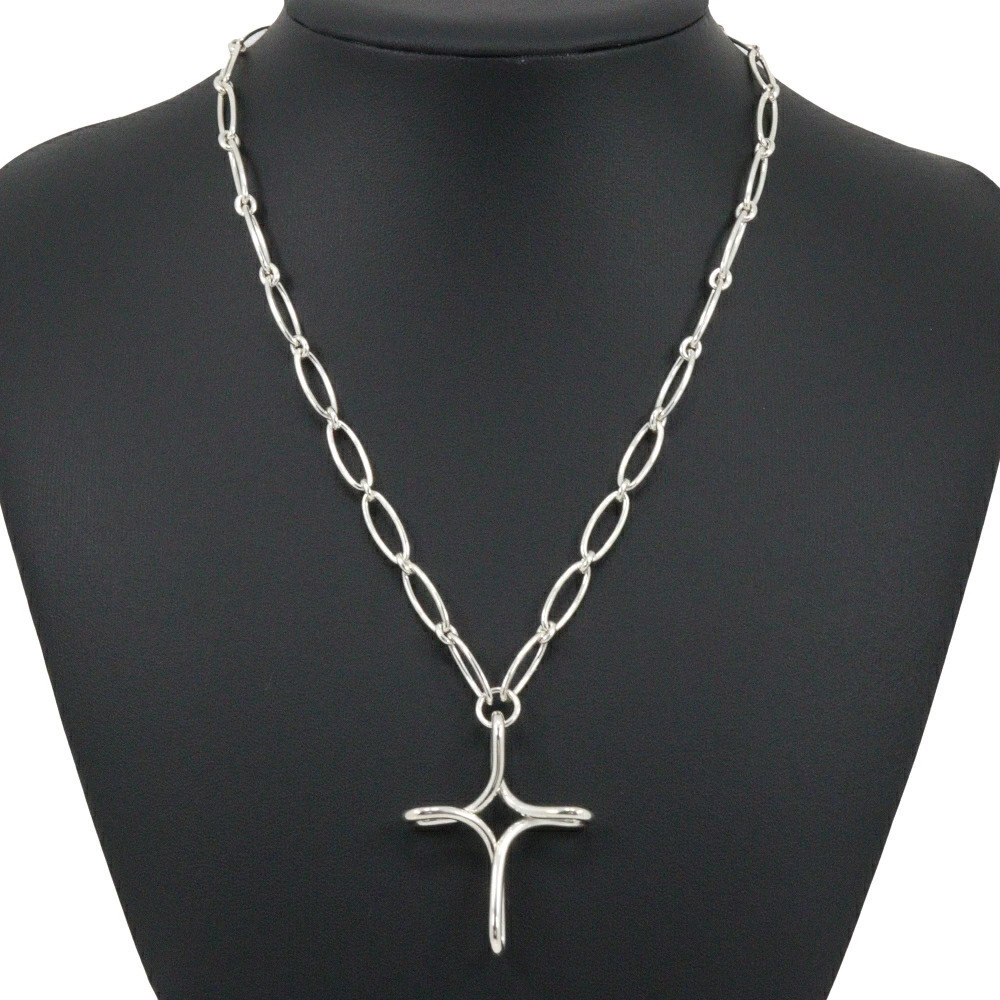 Tiffany Co Infinity Cross Necklace Open Elsa Peretti Sterling Silver